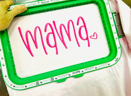 Mama Heart Embroidery Tshirt/Crew/LongSleeve