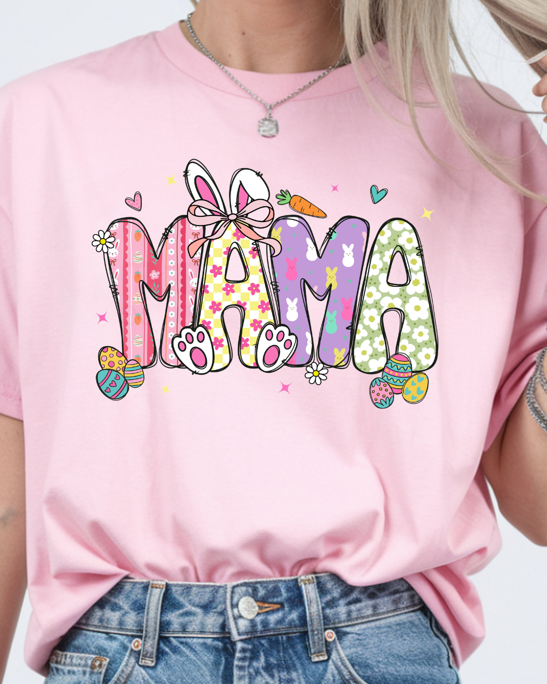 Easter Mama Nana Mimi Gigi Grandma Memaw Shirt Comfort Colors – Spring Pastel Tee – Gift for Her