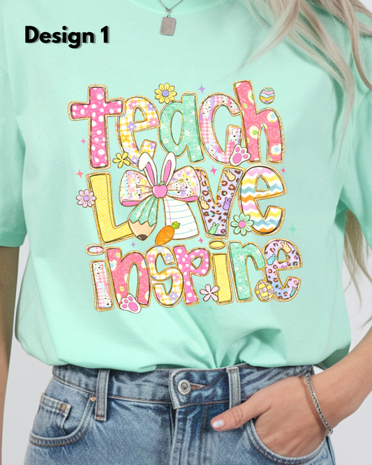 Easter Teacher Shirt – Comfort Colors Spring Graphic Tee Pastel Bunny School Shirt