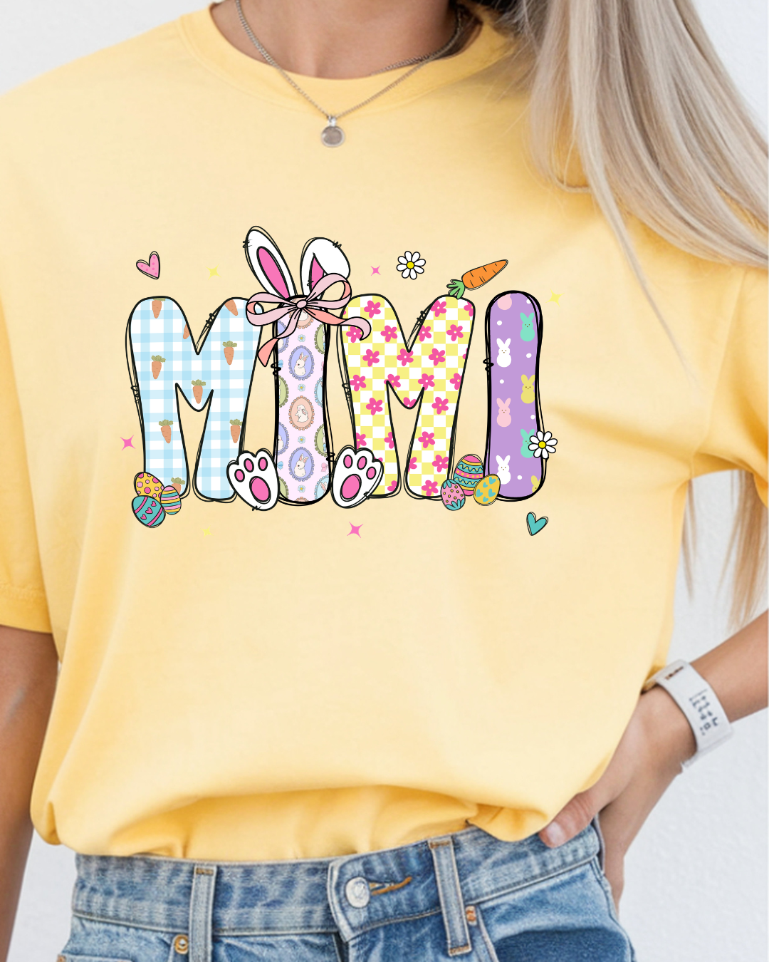 Easter Mama Nana Mimi Gigi Grandma Memaw Shirt Comfort Colors – Spring Pastel Tee – Gift for Her