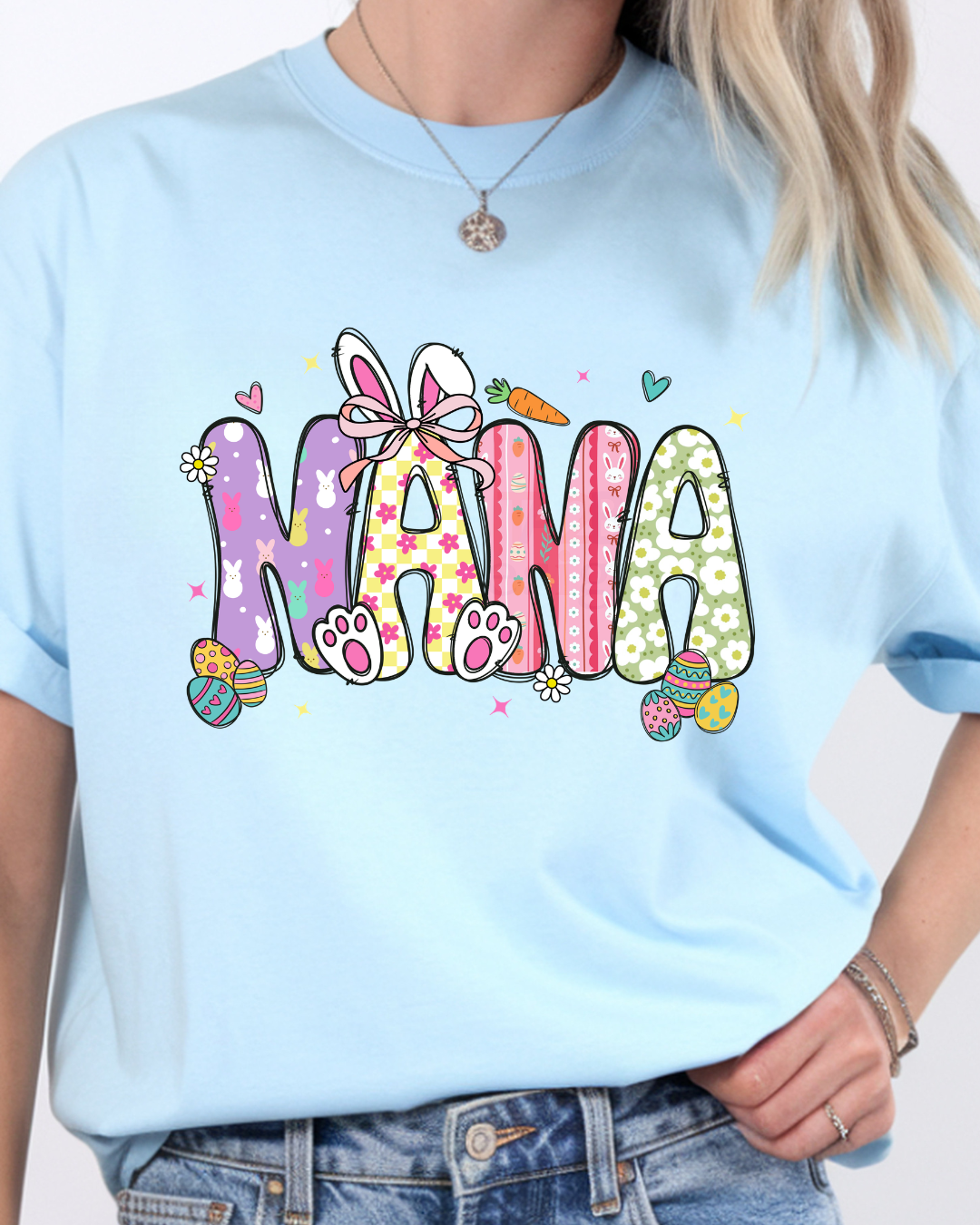 Easter Mama Nana Mimi Gigi Grandma Memaw Shirt Comfort Colors – Spring Pastel Tee – Gift for Her