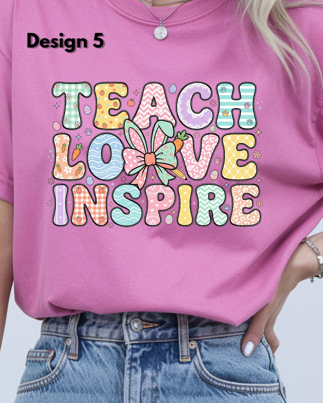 Easter Teacher Shirt – Comfort Colors Spring Graphic Tee Pastel Bunny School Shirt