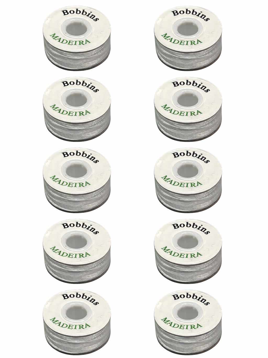 White Madeira Magnetic Sided Bobbin Size L Embroidery 1CT and 10CT