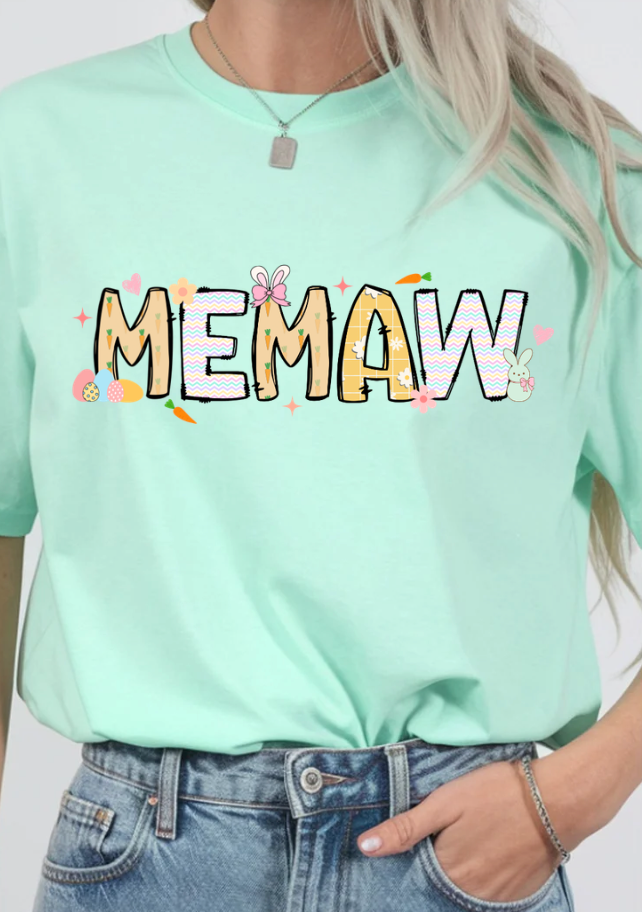 Easter Mama Nana Mimi Gigi Grandma Memaw Shirt Comfort Colors – Spring Pastel Tee – Gift for Her